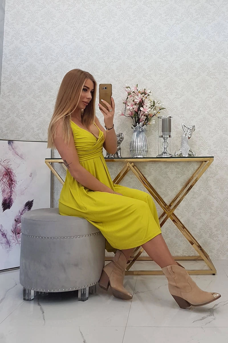 marka niezdefiniowana Dress with wide straps kiwi