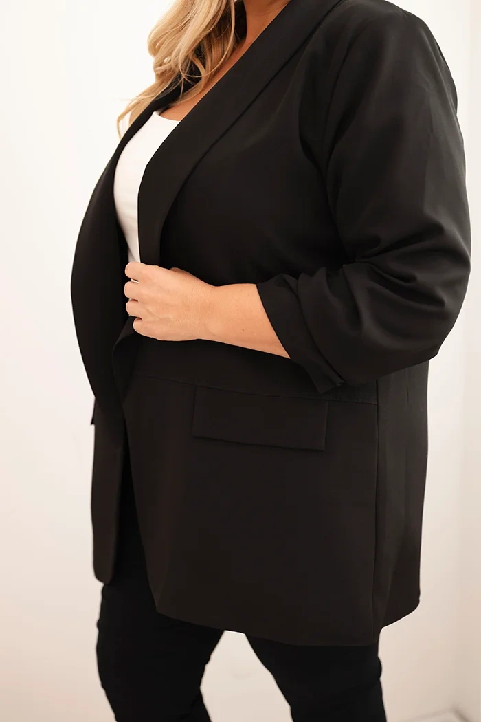 Kesi Włoski Elegant Plus Size women&#039;s blazer black