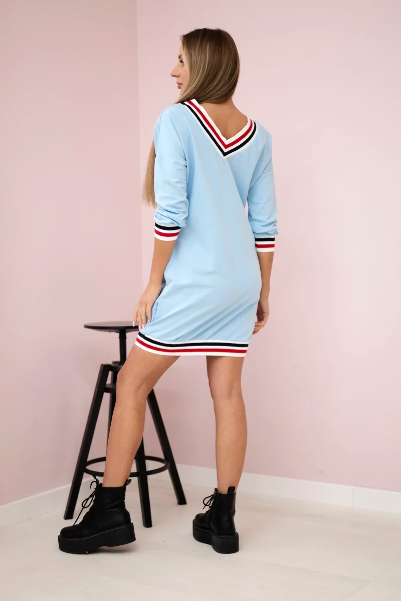 Blue V-neck dress