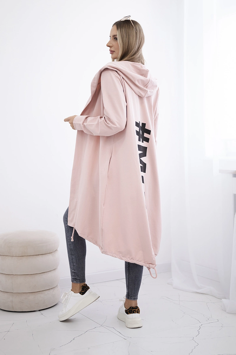Cardigan with oversize print dark powder pink