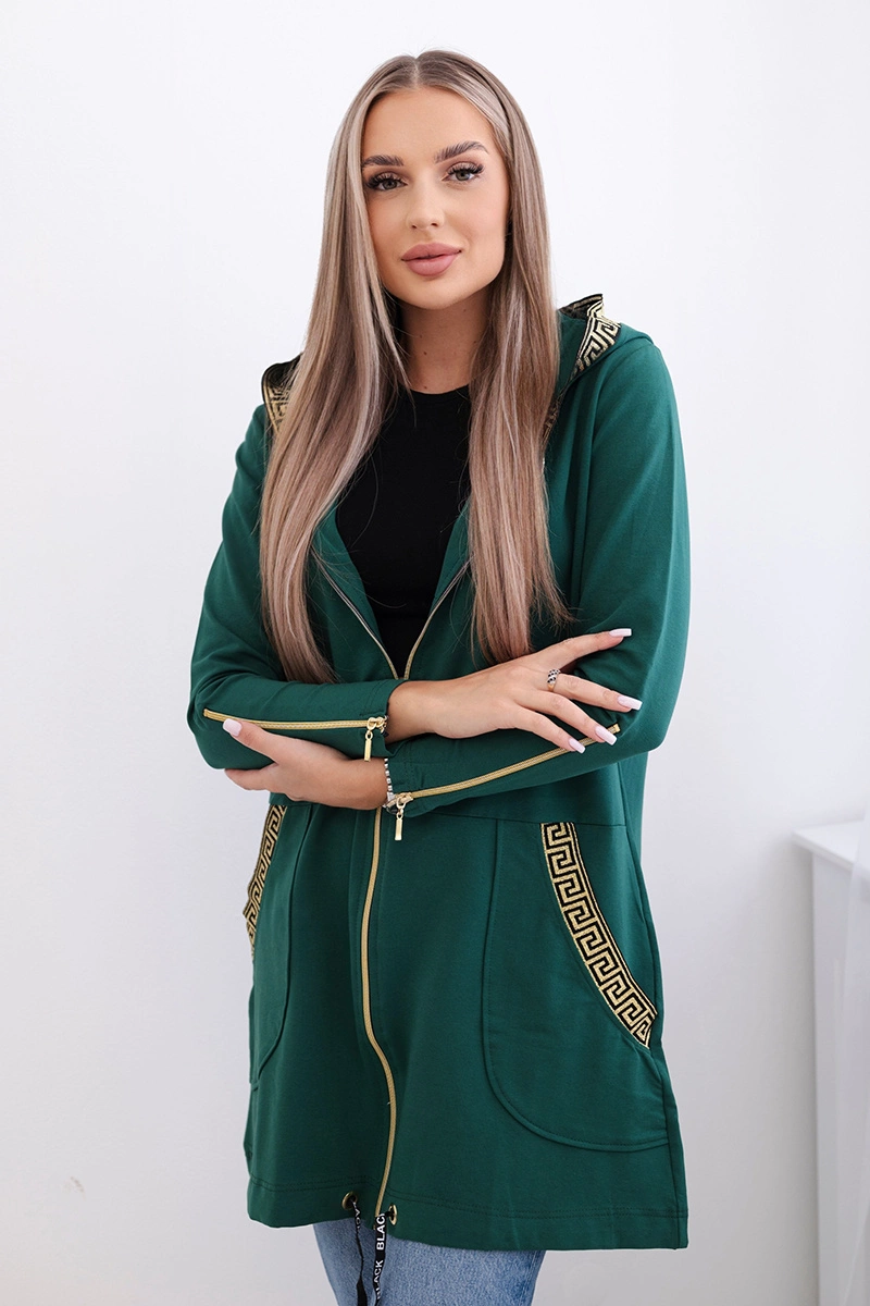 Sweatshirt with decorative belt green