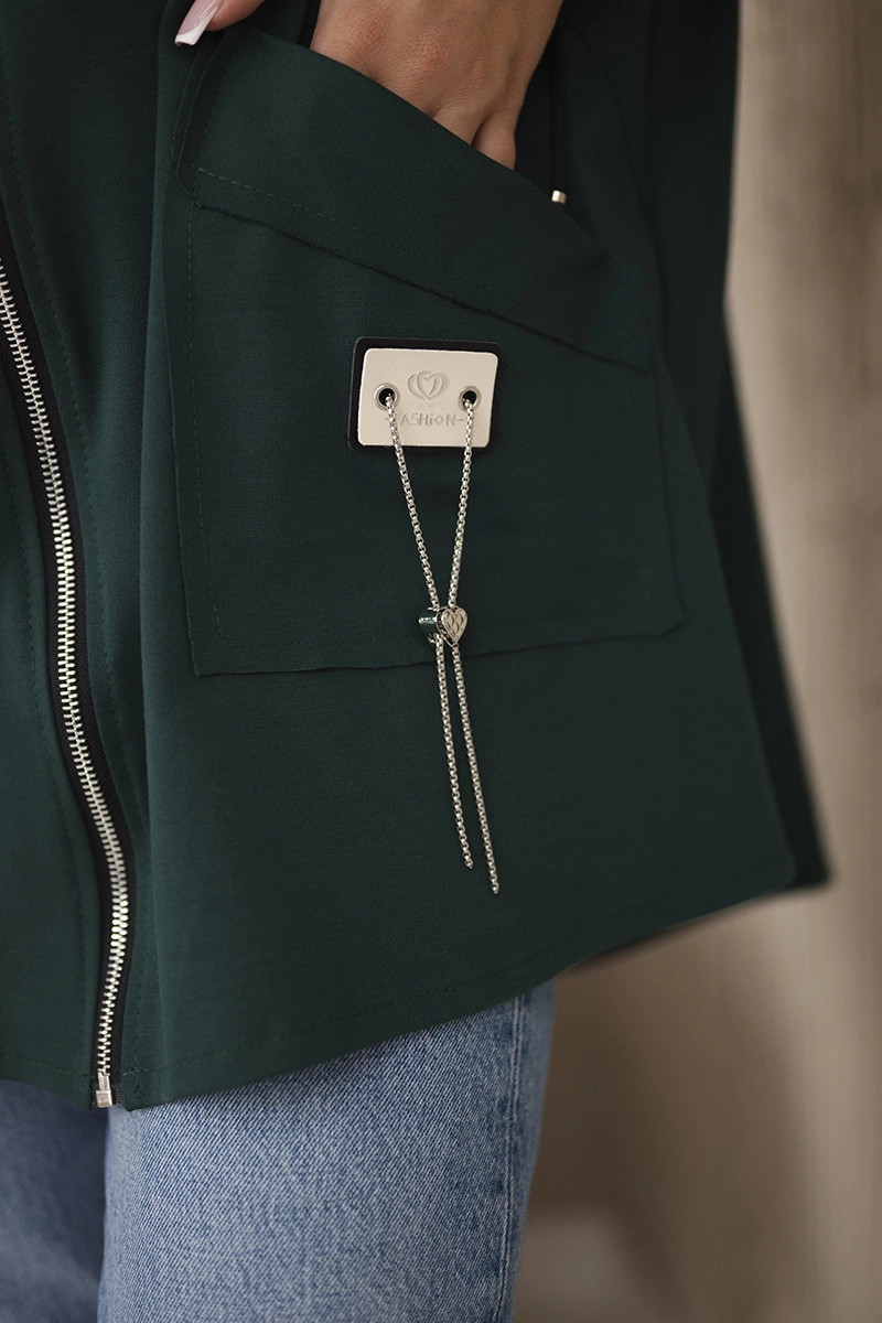 Punto Milano winter hoodie dark green