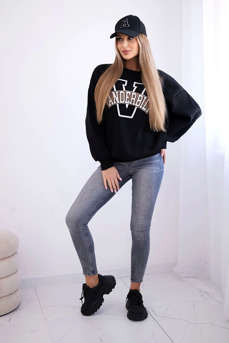 Kesi Women&#039;s oversized sweatshirt with Vanderbilt print black