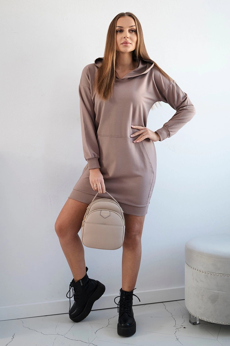 Mocha dress with hood