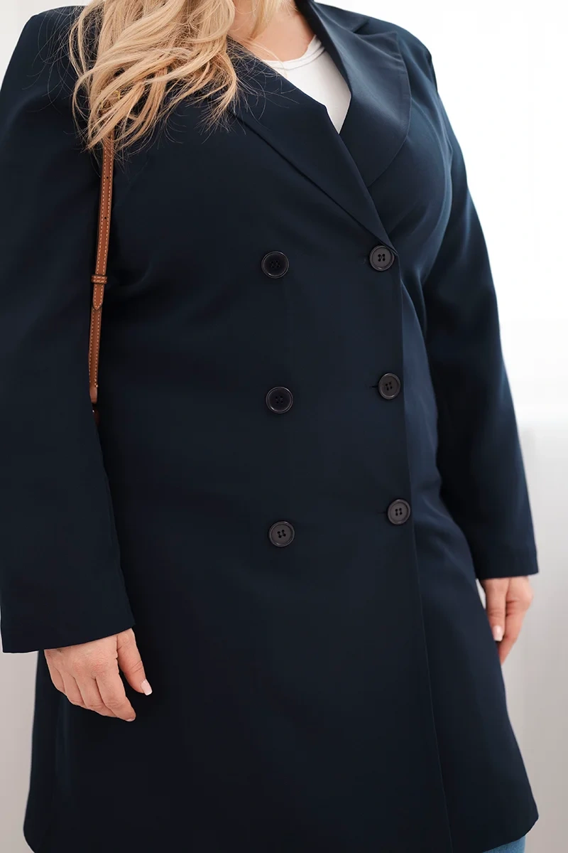 Dvojradový kabát Kesi Włoski Plus Size