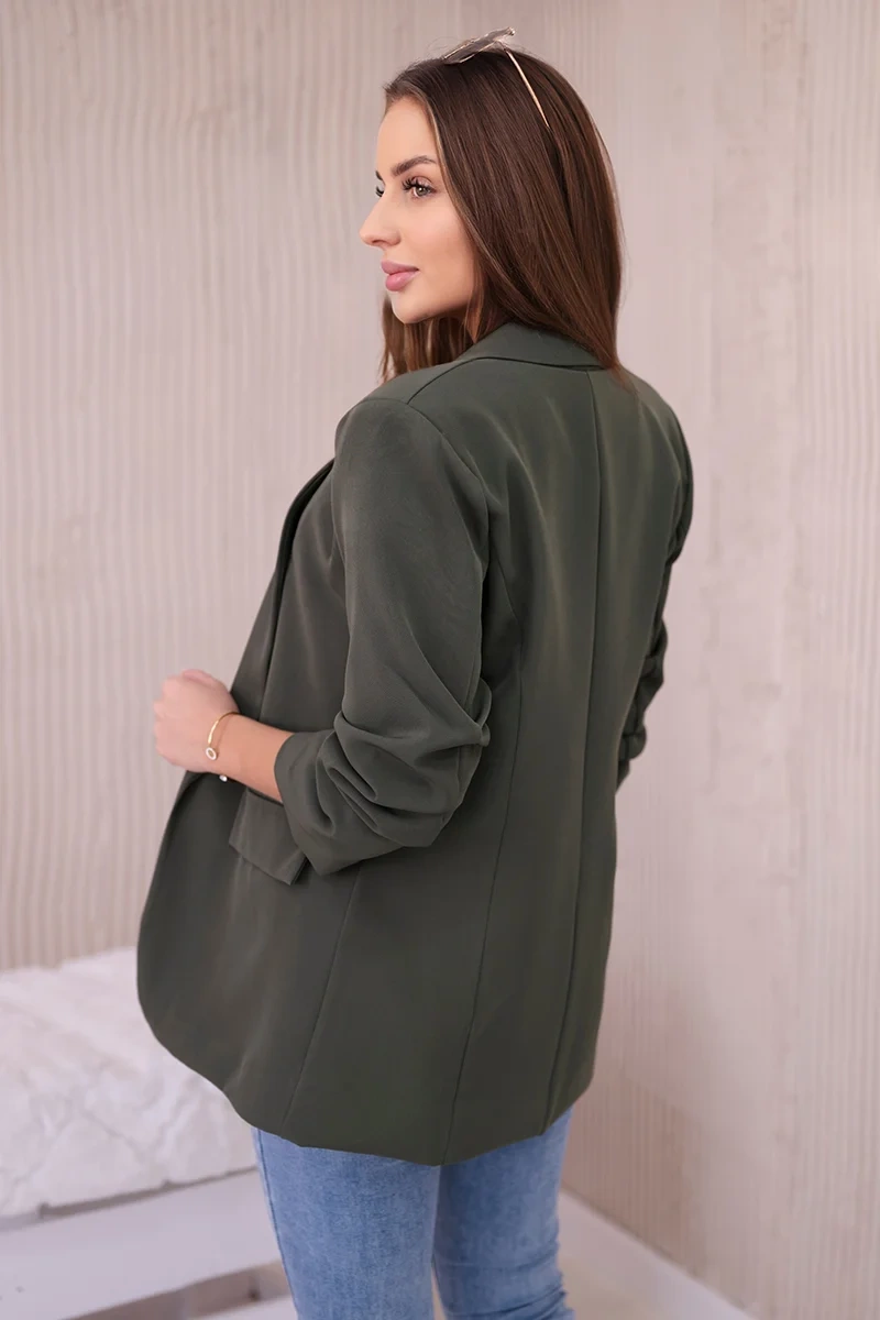 Elegant blazer with khaki lapels
