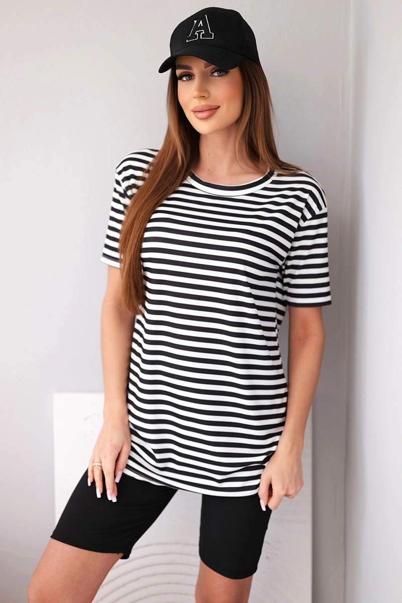 Дамски комплект на райета Kesi, черен