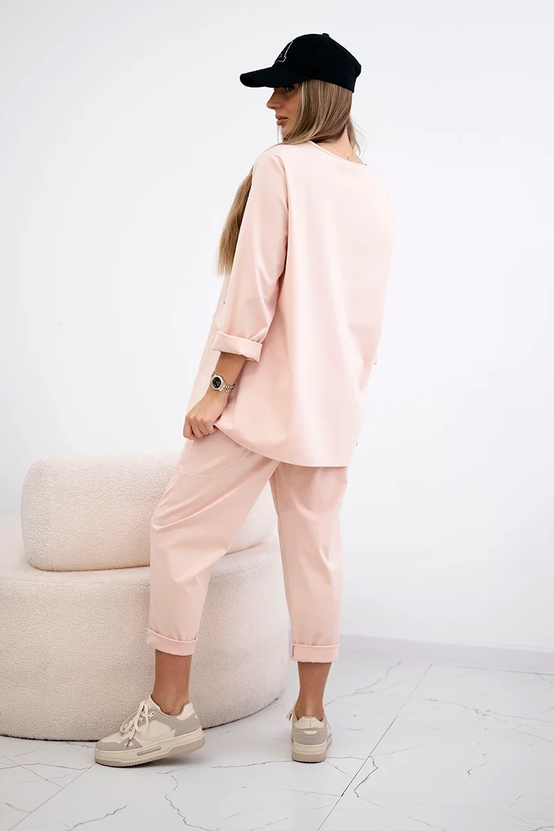 Kesi Włoski Punto set sweatshirt + pants apricot