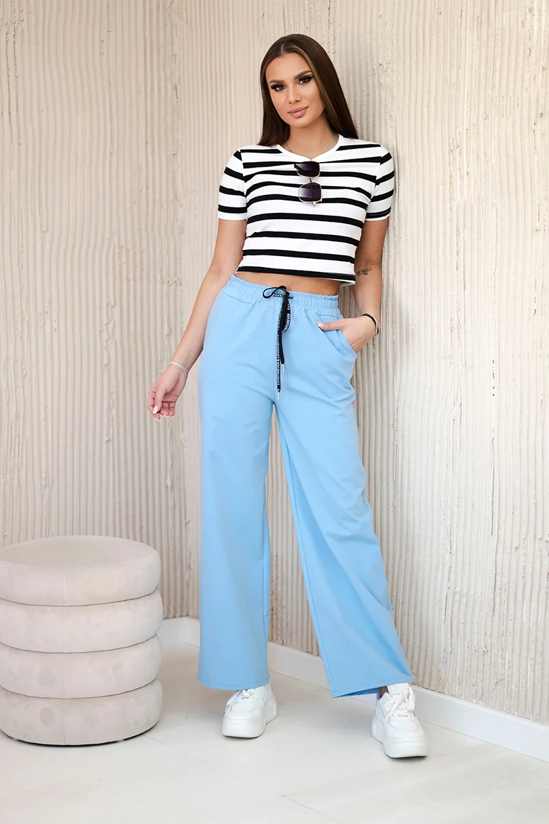 Kesi Włoski Punto pants with wide legs blue