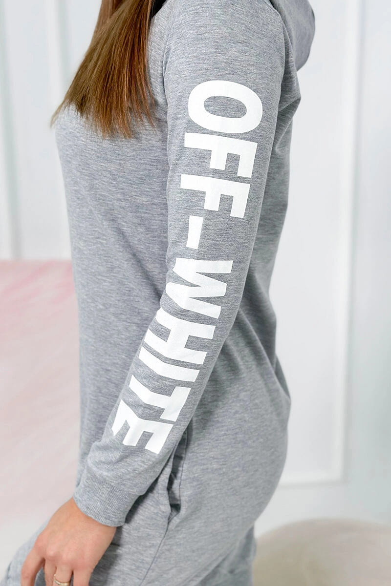 White gray melange dress