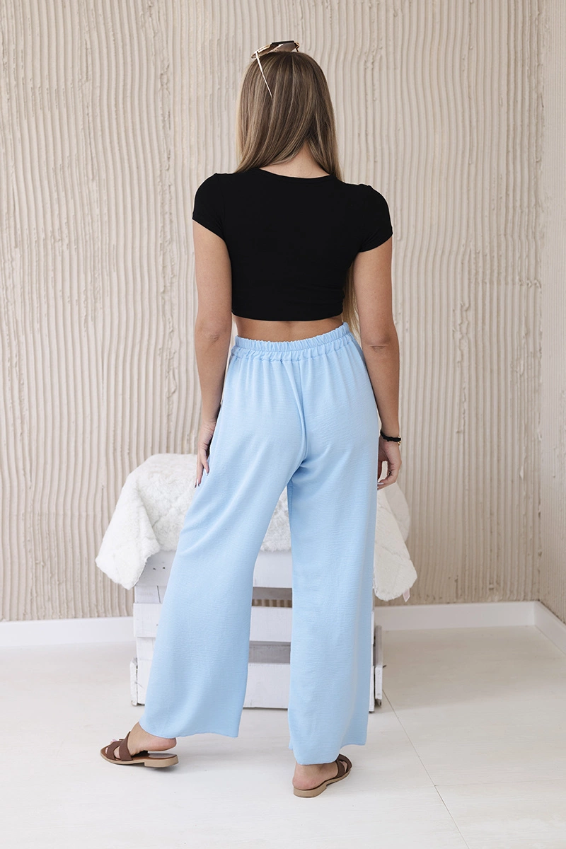 Blue wide trousers
