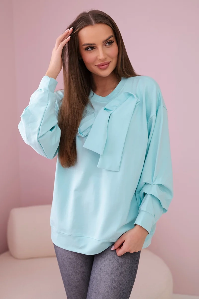 Cotton blouse with bow