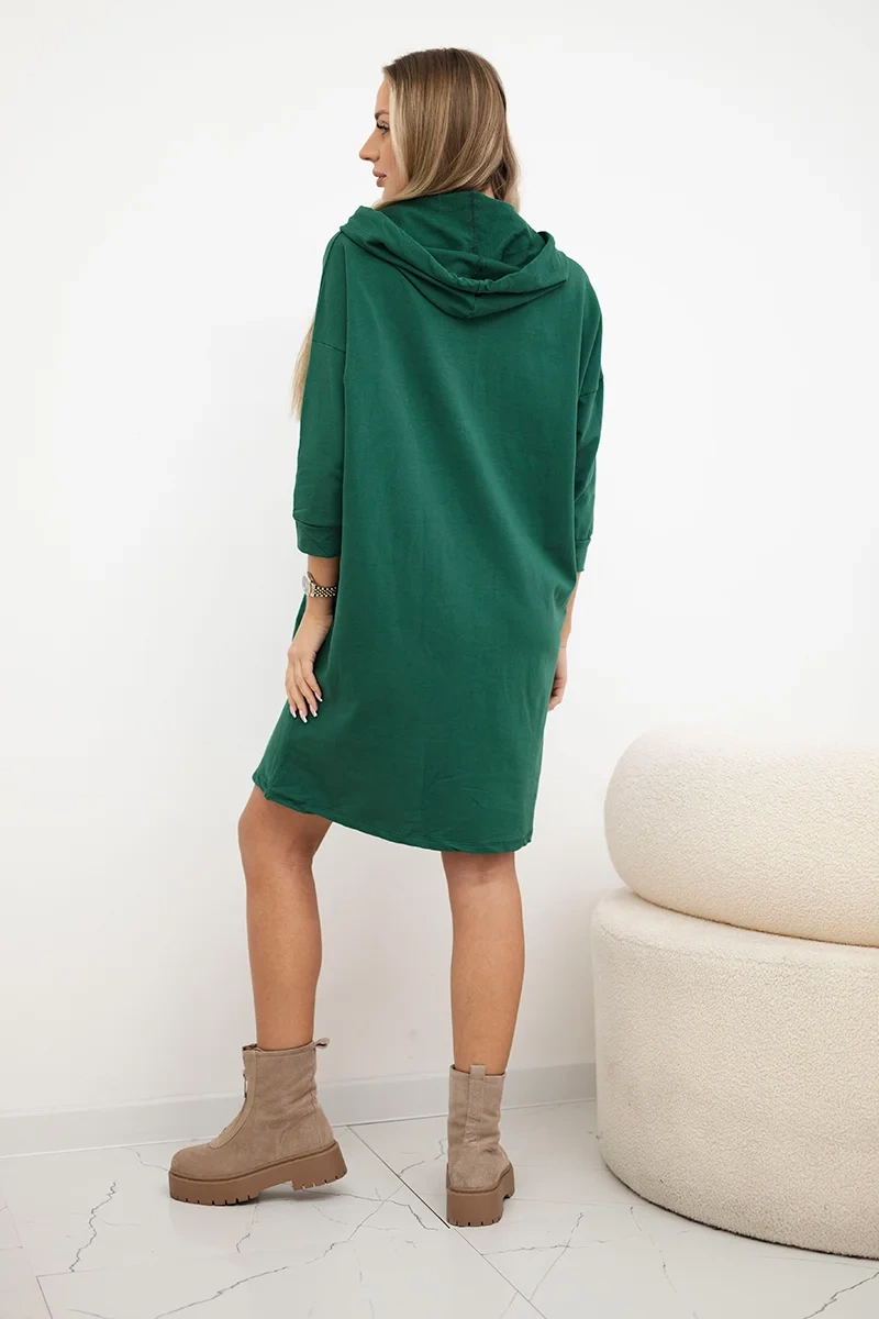 Dark green dress with a hood