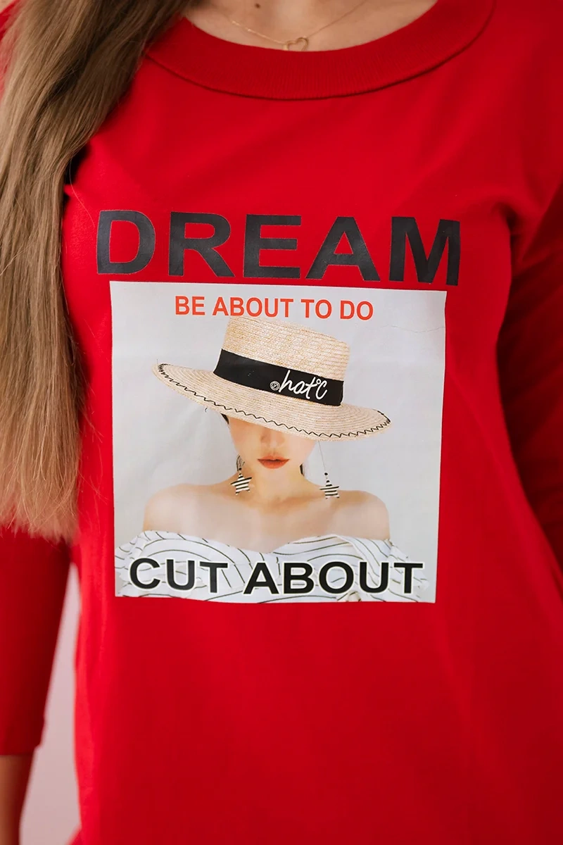 Dress with Dream red print