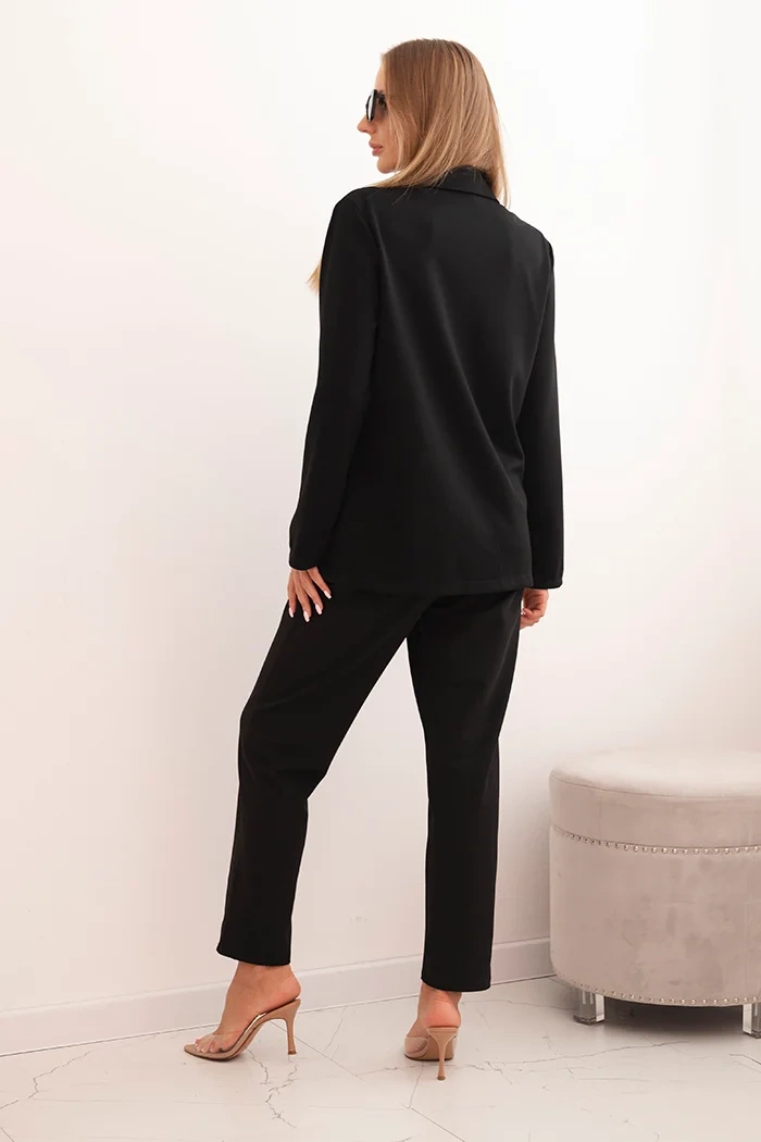 Kesi Włoski Women&#039;s set with viscose, decorated and elastic trousers black