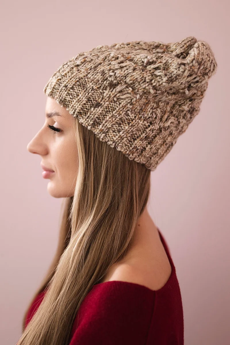 Kesi Cap with fleece Roksana K209 dark beige