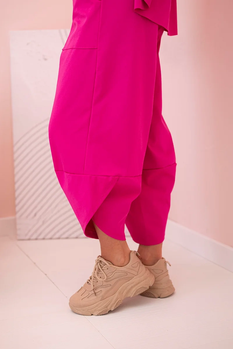 Włoski Set of new punto sweatshirt pants fuchsia