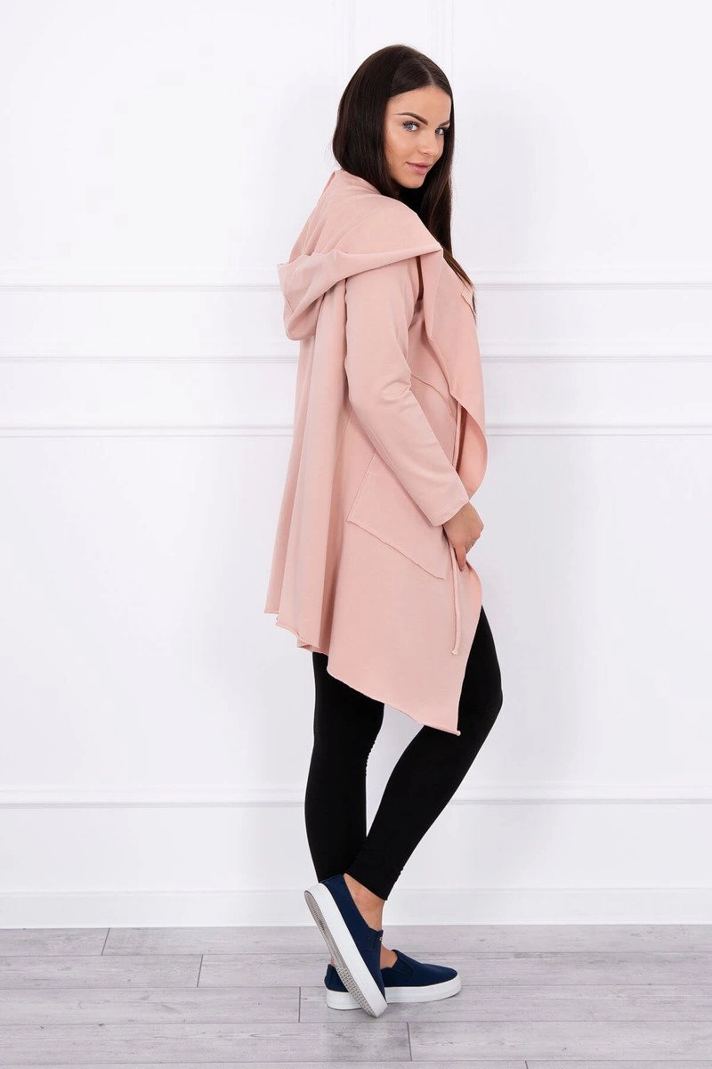 Cape with loose hood dark powder pink
