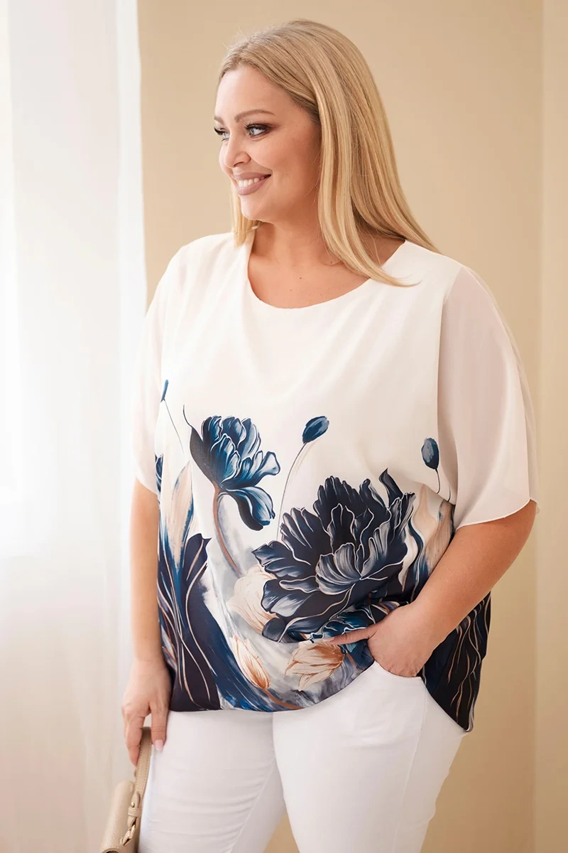 Дамска блуза Kesi с големи размери и флорален мотив