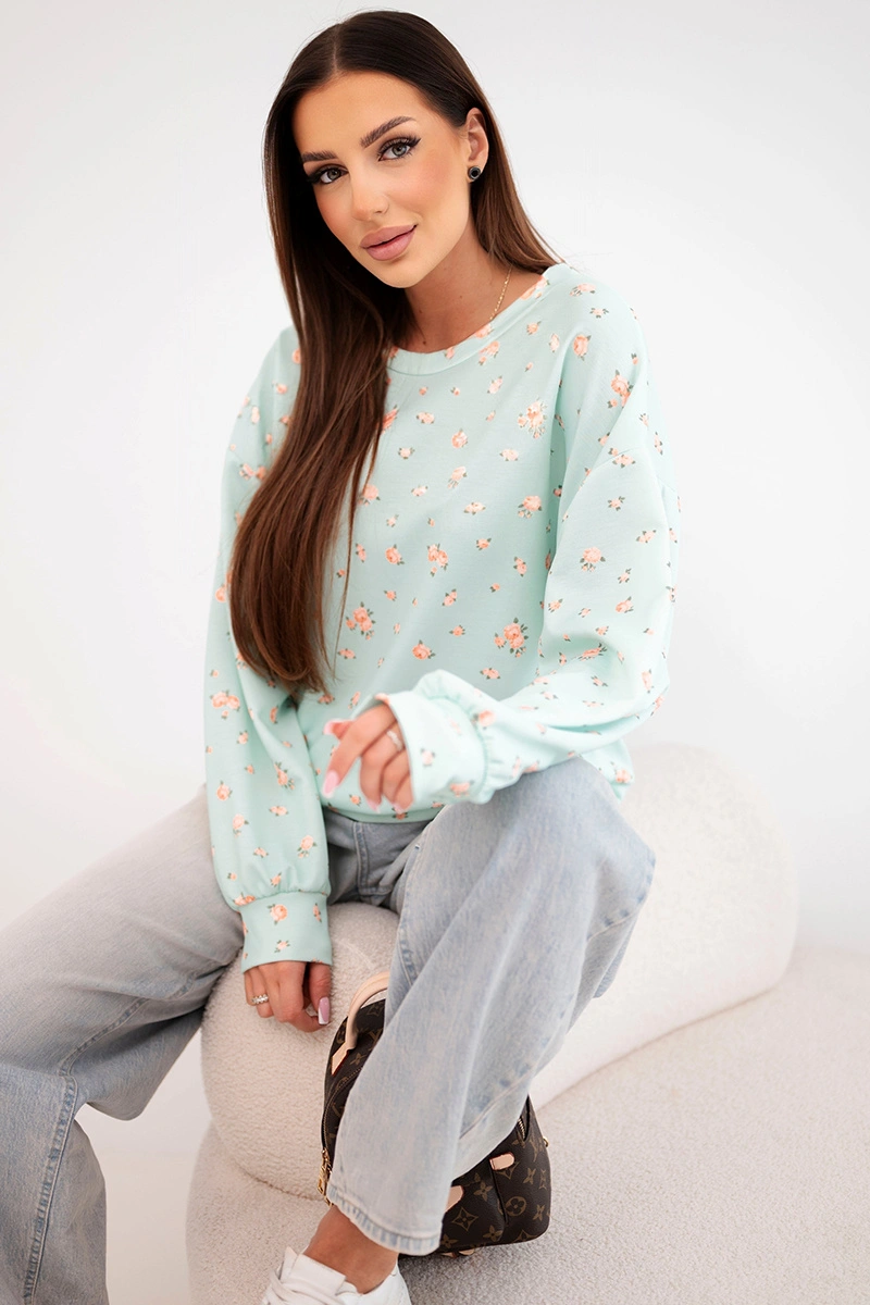 Dámská mikina s květinovým vzorem