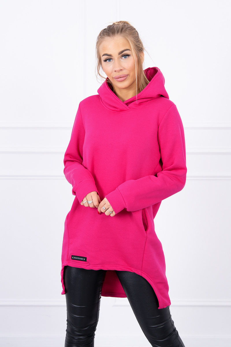 Insulated Sweatshirt With A Longer Back Fuchsia