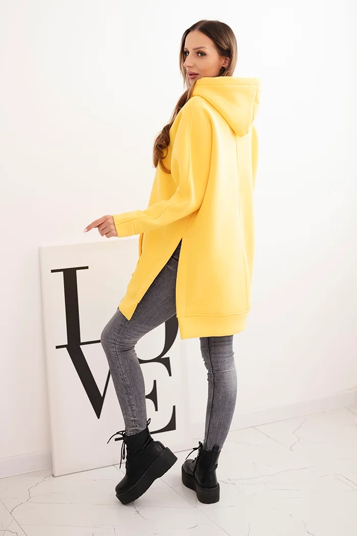 Kesi Insulated sweatshirt with side slits yellow