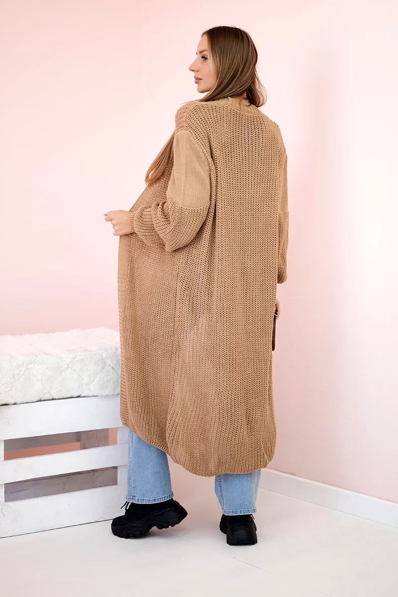 Long cardigan camel sweater