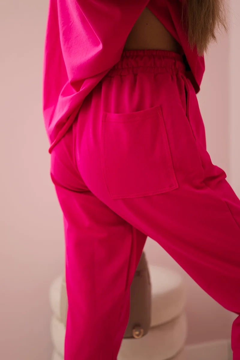 Set 2-piece sweatshirt + fuchsia trousers