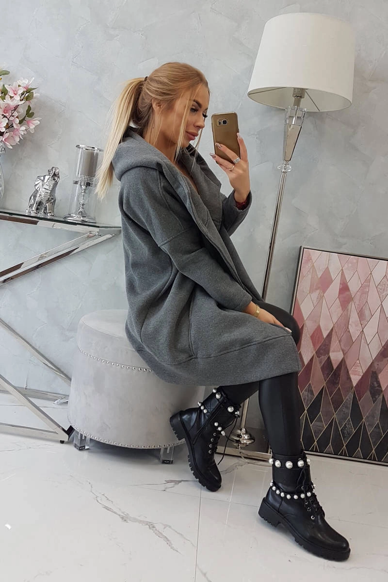 marka niezdefiniowana Insulated sweatshirt with a zipper graphite