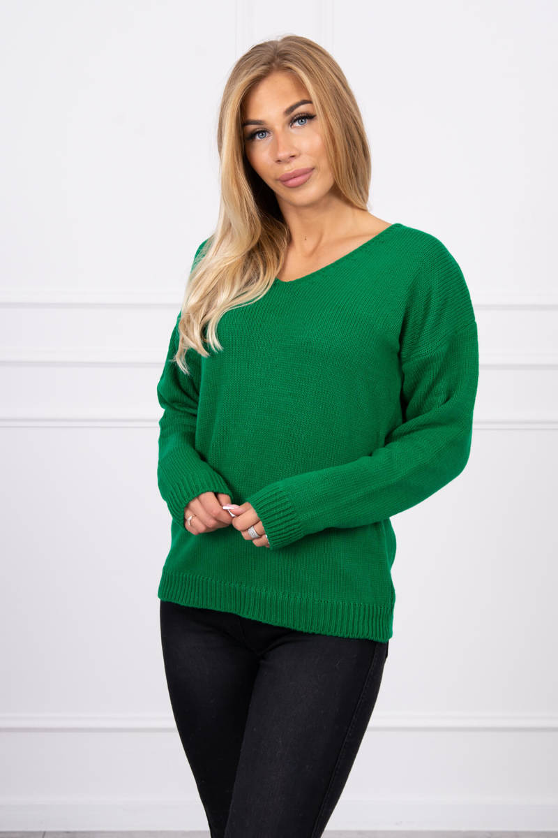 V-neck Sweater In Green