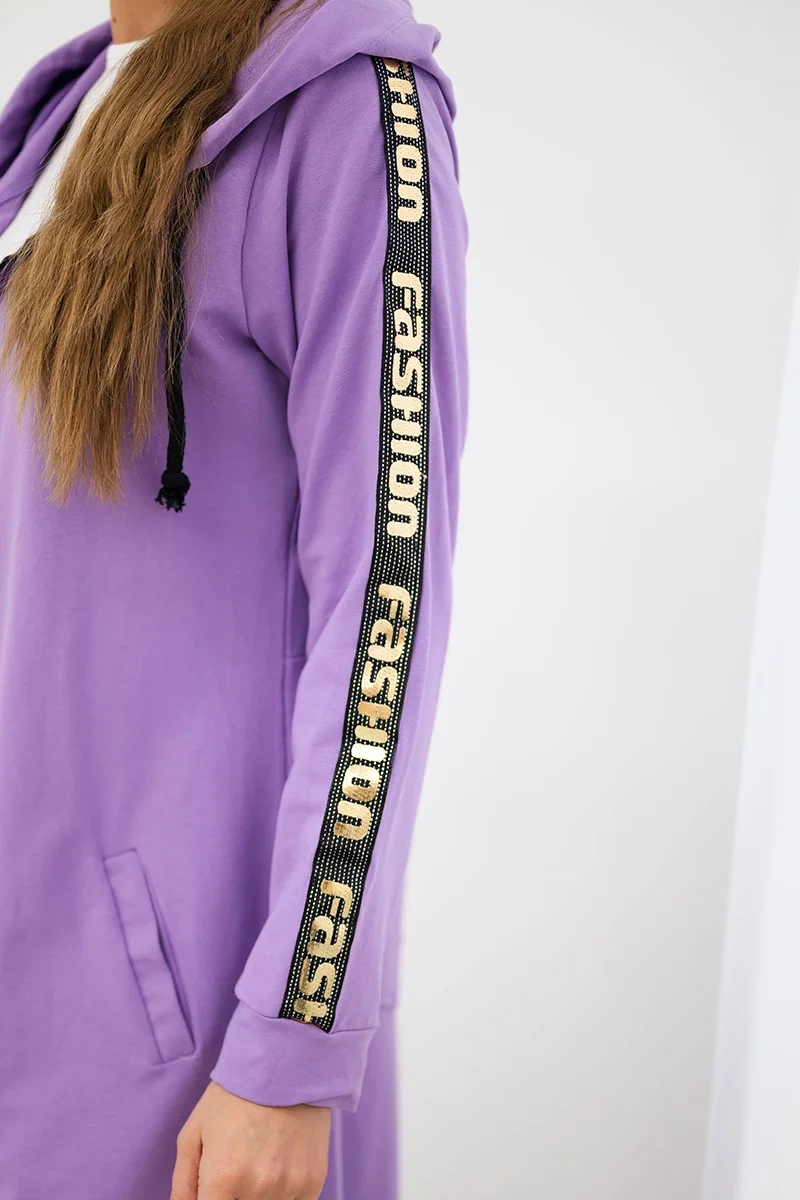 Sweatshirt with back zip dark purple