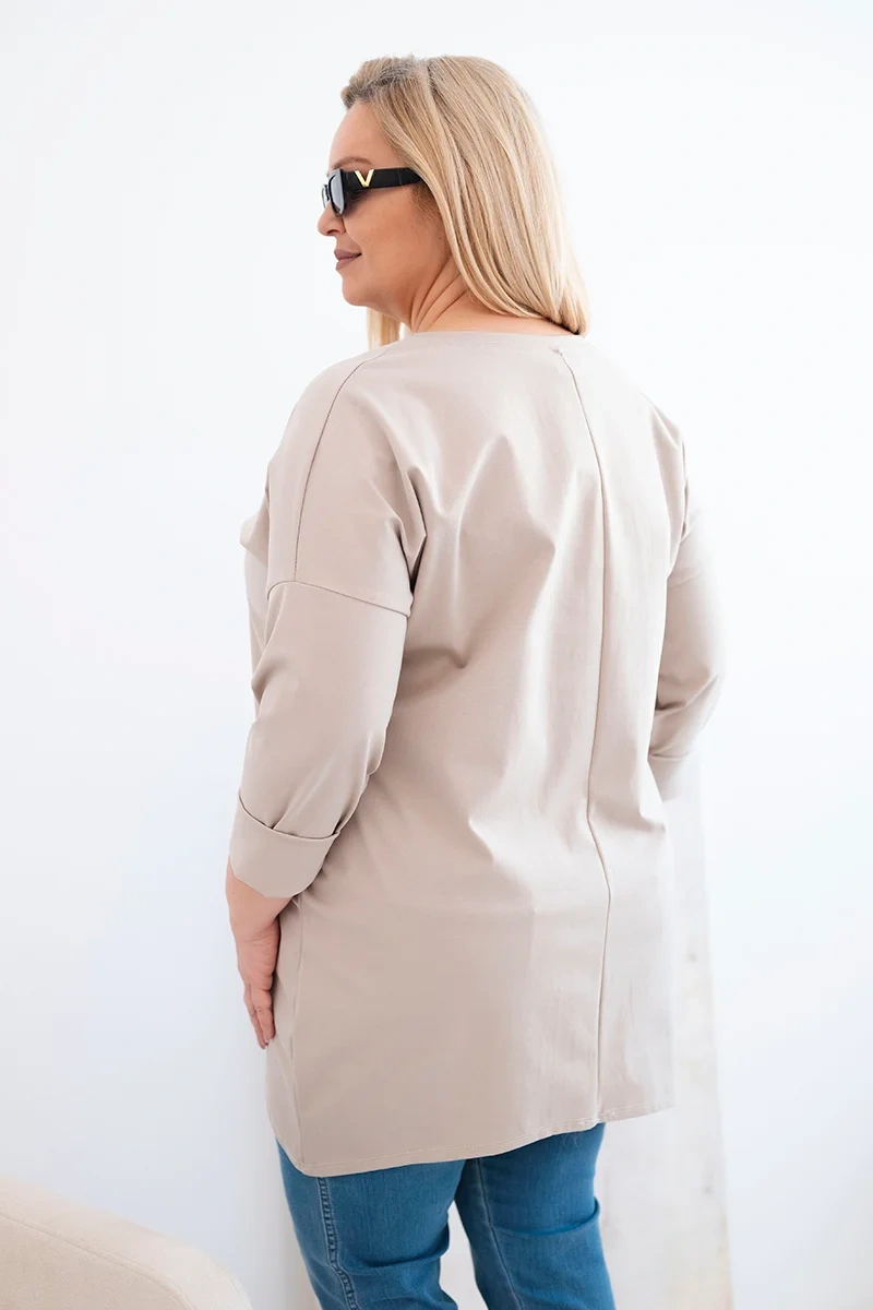 Dámska Plus Size blúzka s dlhším chrbtom