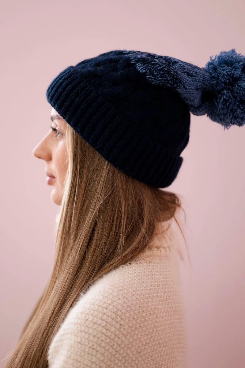 marka niezdefiniowana Cap with fleece Ilona K218 jeans+navy blue