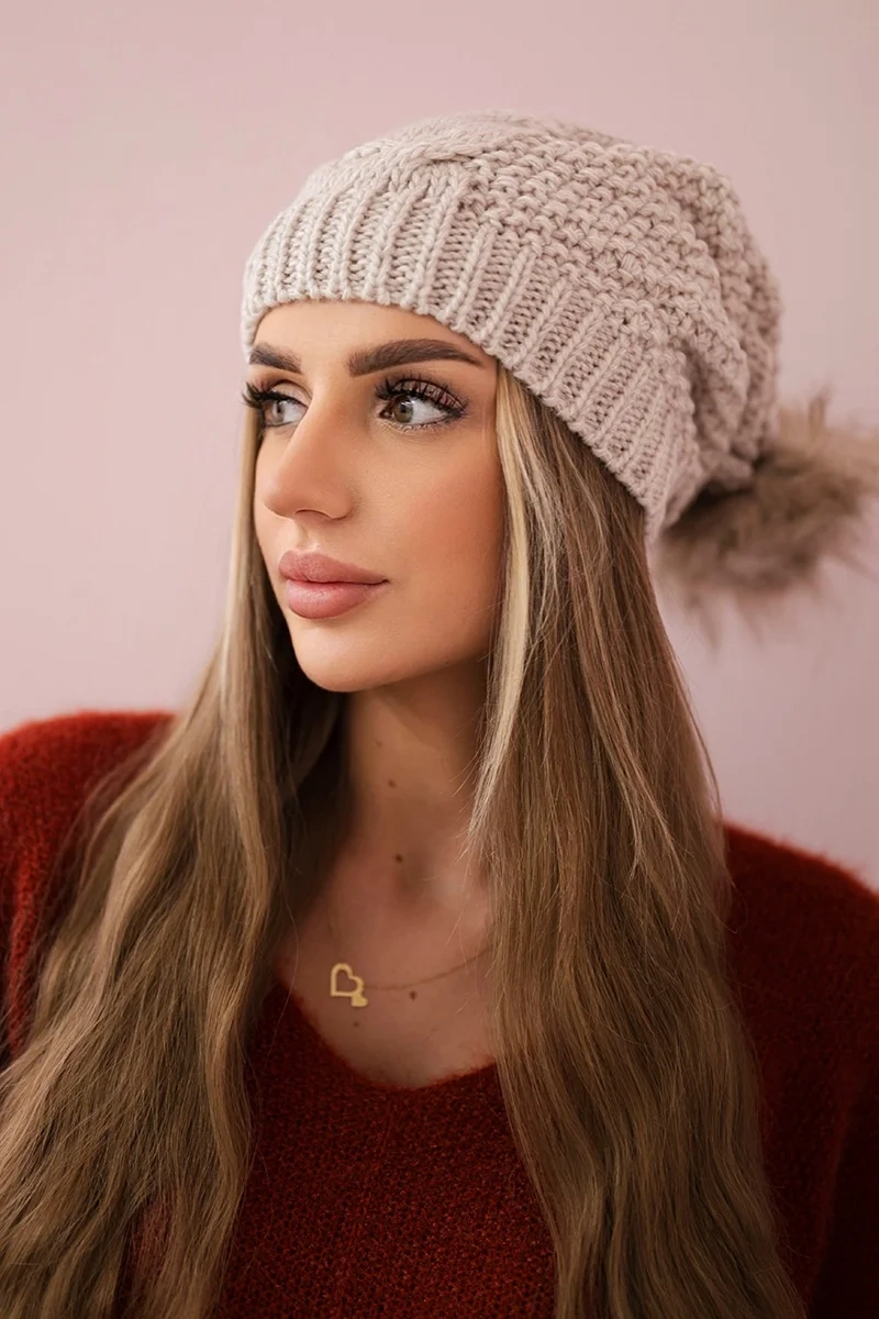 marka niezdefiniowana Čapica s fleece Sandra K210 tmavo béžová