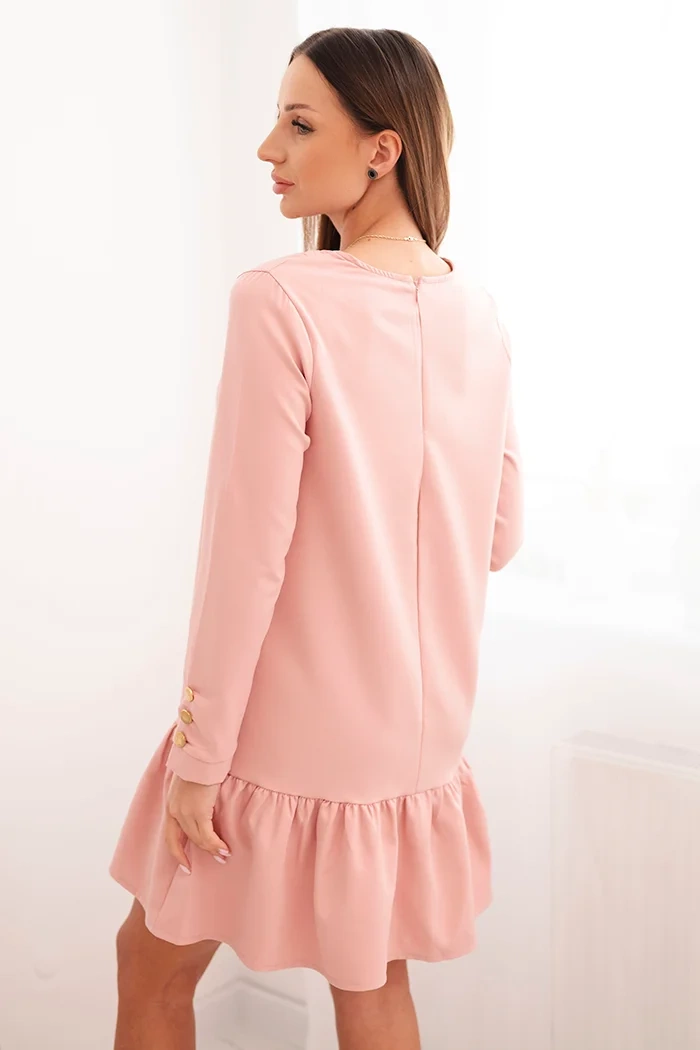 Ruffle dress in dark powder pink