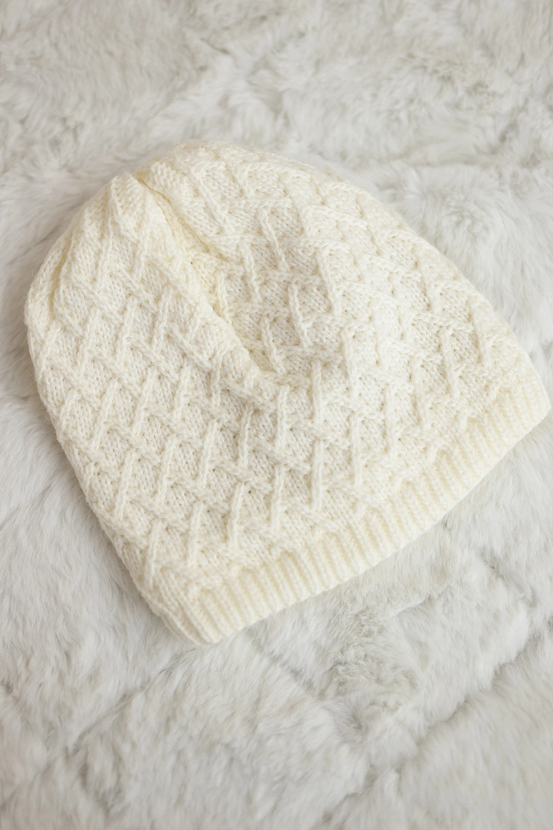 marka niezdefiniowana Cap with fleece Kratka K204 ecru