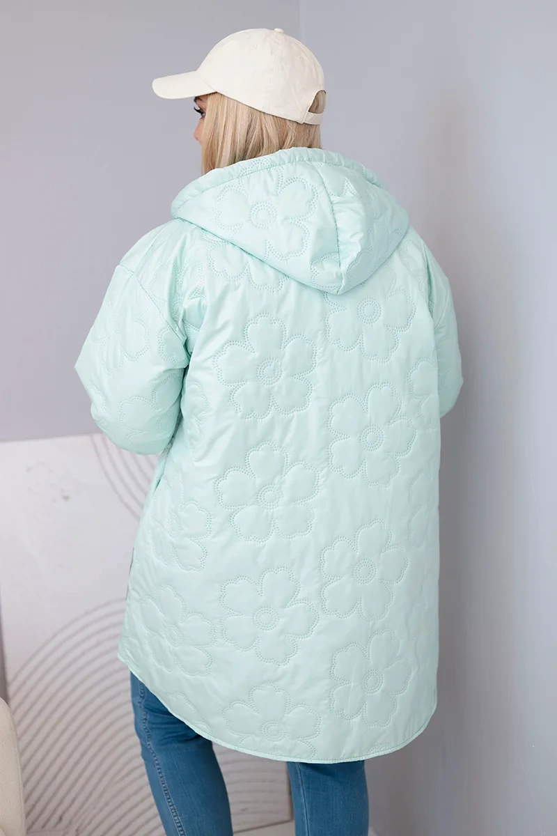 Dámska Plus Size prešívaná bunda s kapucňou HOPE