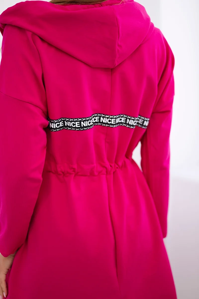 Coat with a long back fuchsia