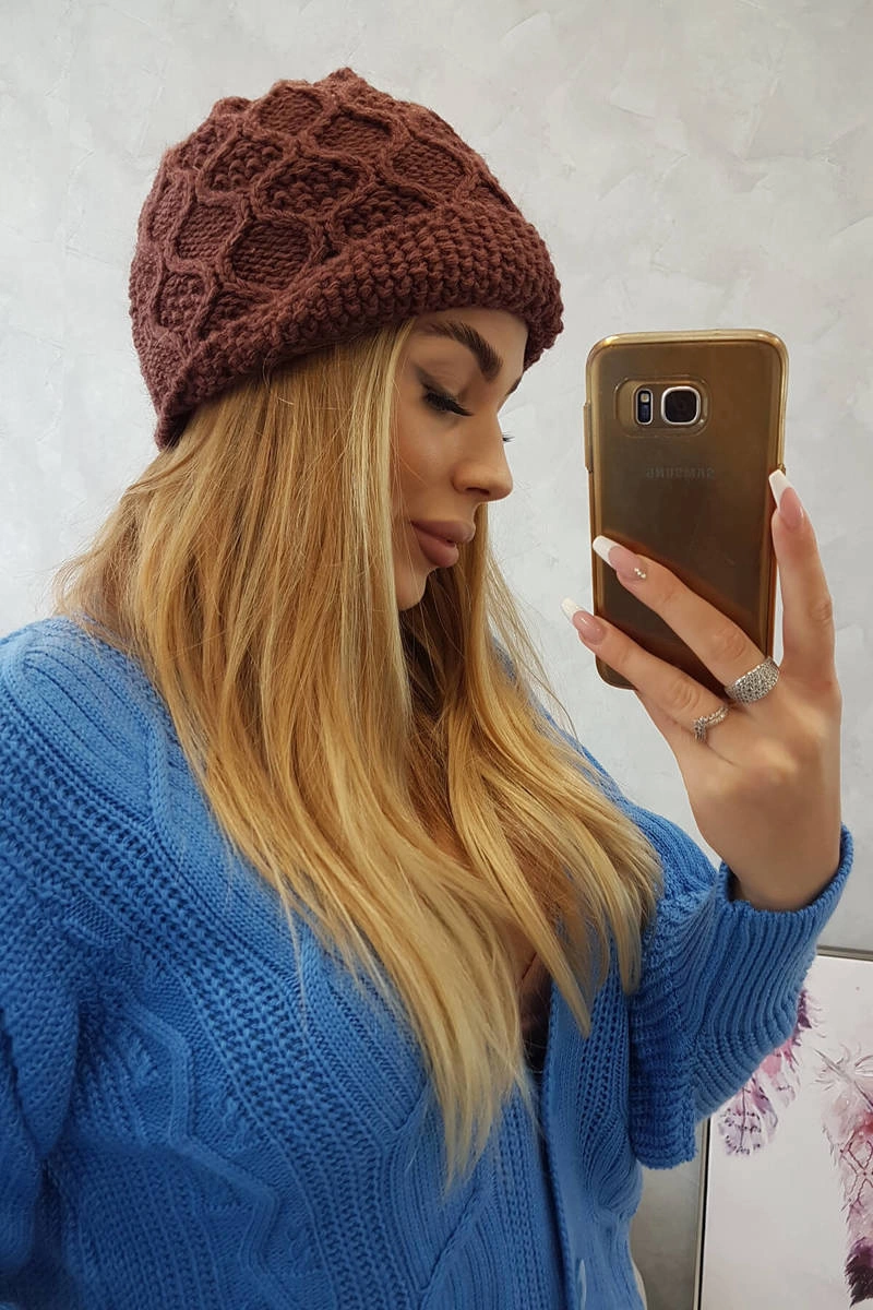 marka niezdefiniowana Cap with fleece Roma Bis K235 brown