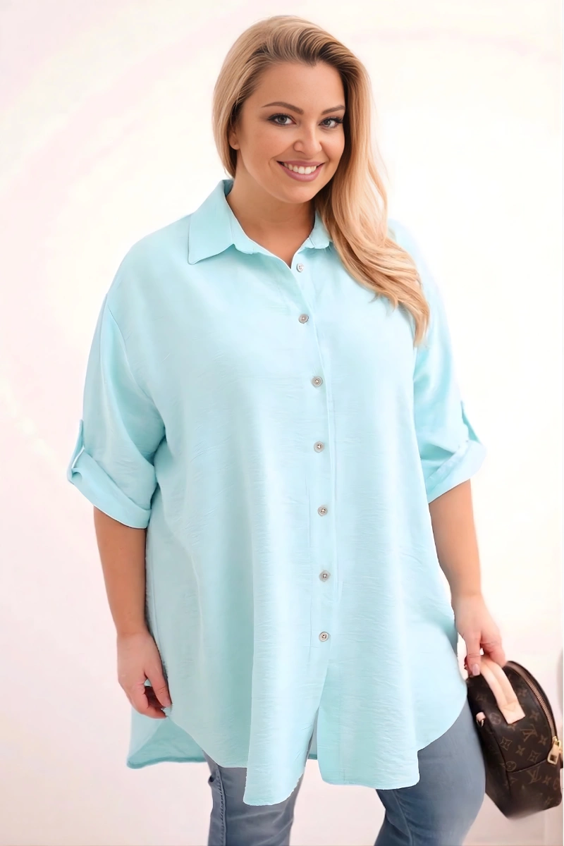 Риза от вискоза Kesi Plus Size с удължен гръб