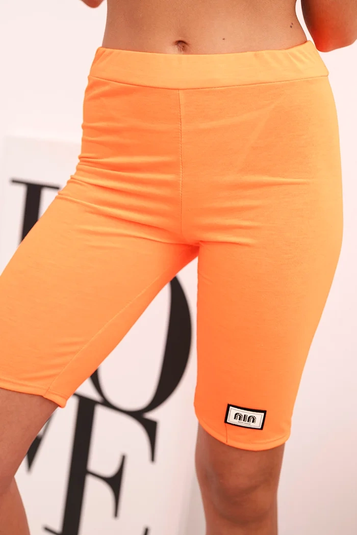 Kesi Włoski Women&#039;s cotton set with short sleeves and shorts orange