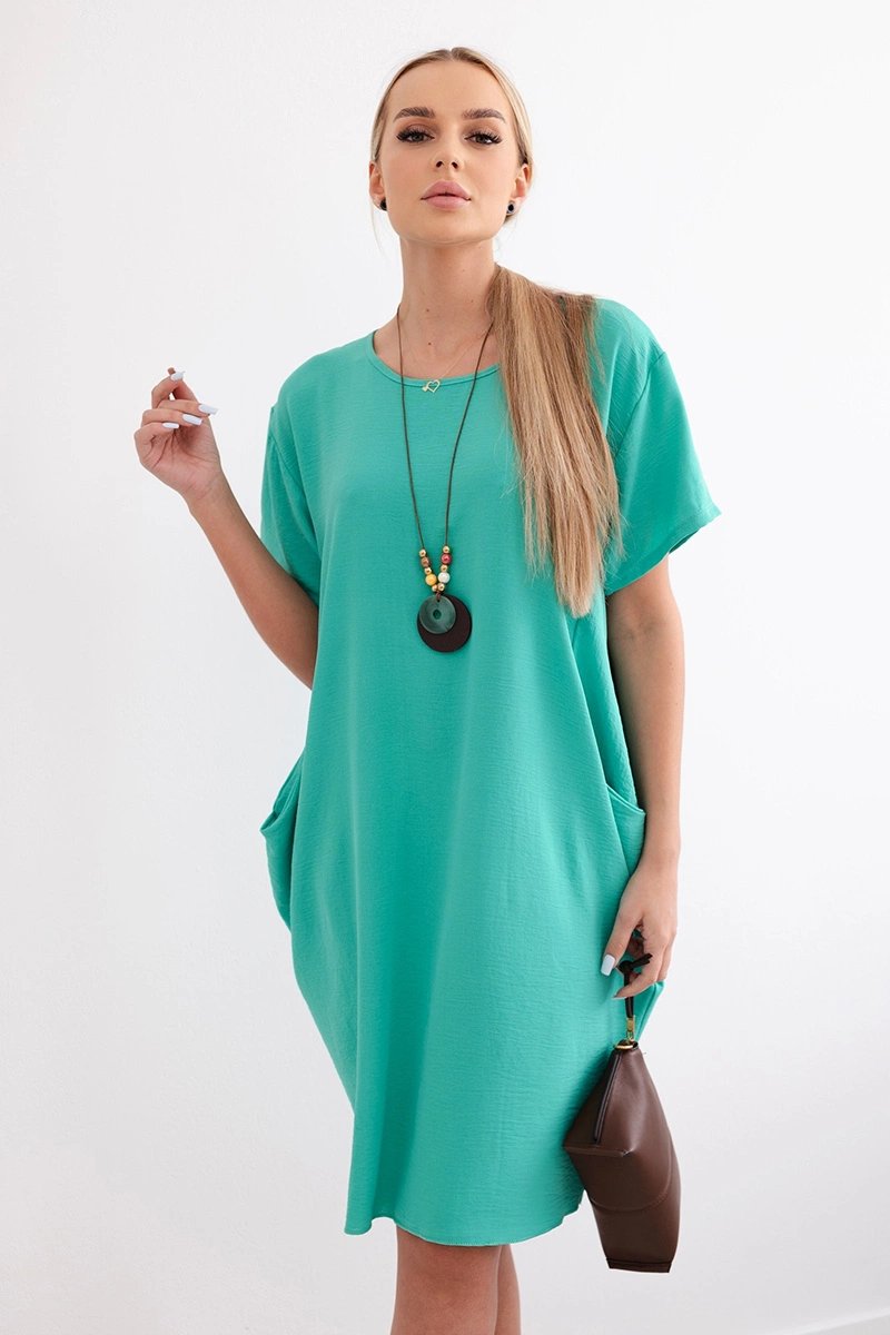 Women's Leisure Dress with Pockets - Dark Mint