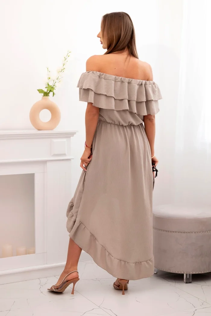 Kesi Włoski Women's off-the-shoulder dress with a longer back fango