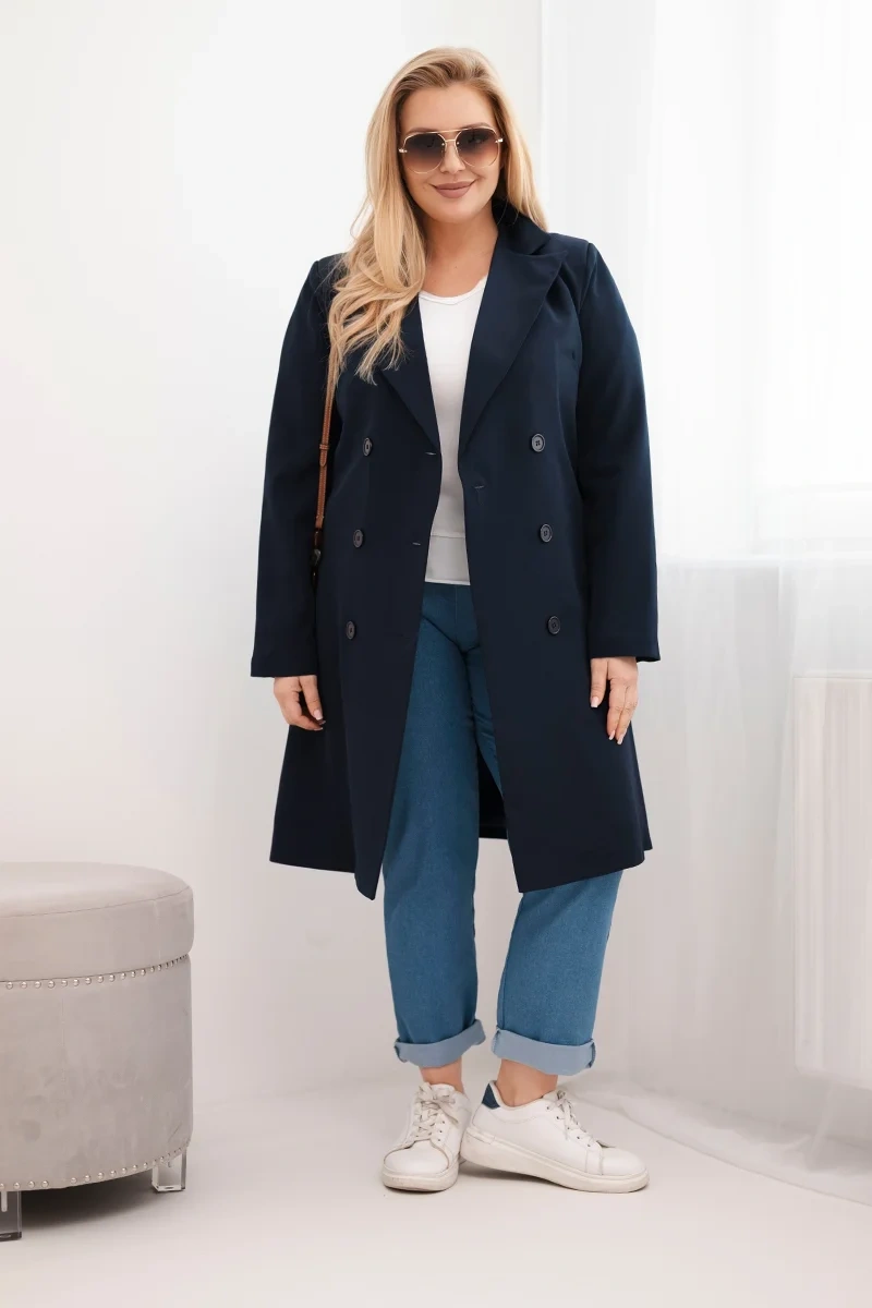 Dvojradový kabát Kesi Włoski Plus Size