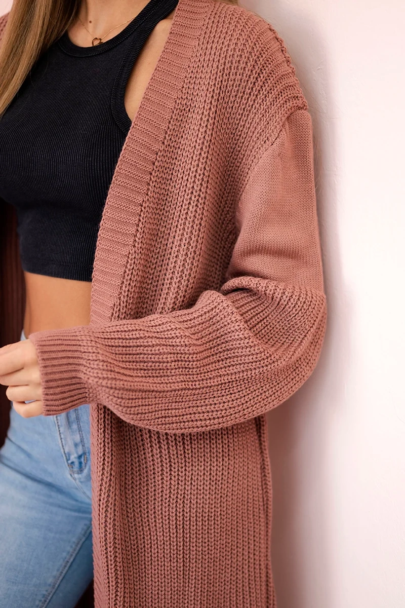 Long sweater dark pink