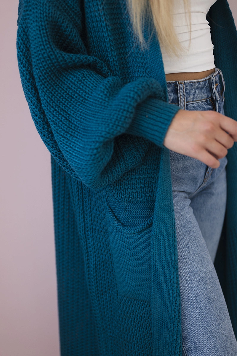 Long Navy Cardigan Sweater