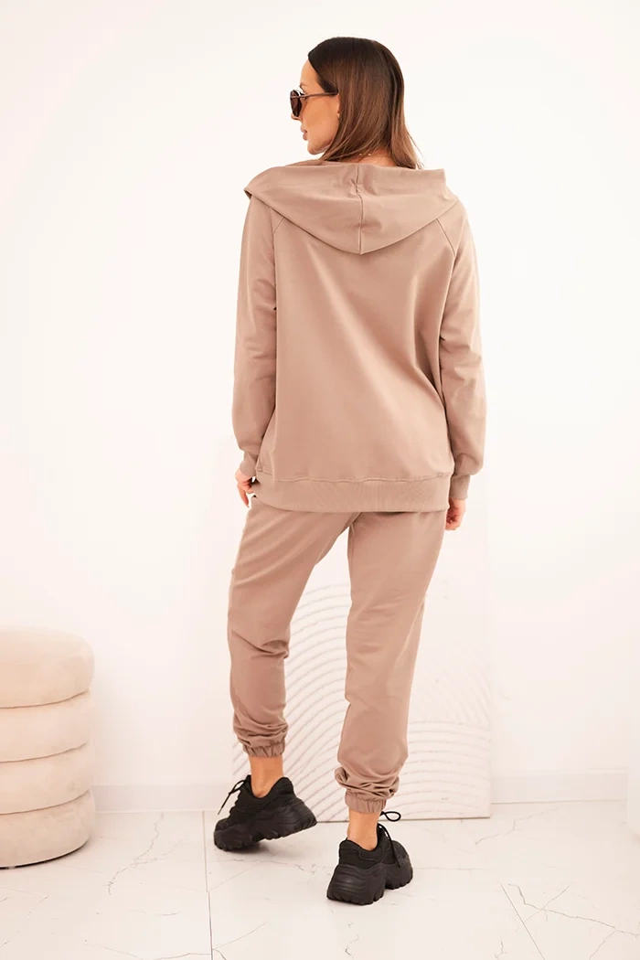 Polski Women&#039;s cotton set with a hood and zipper fango