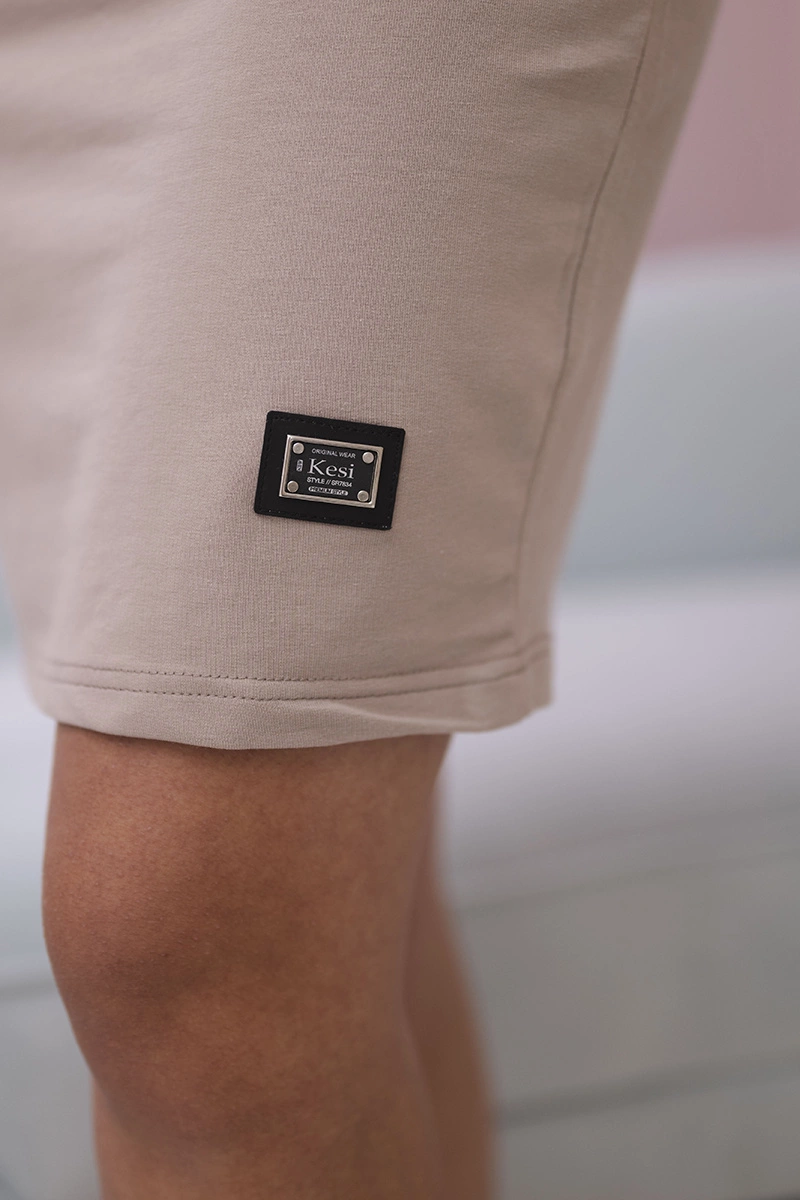 Dress with tie at the neck dark beige