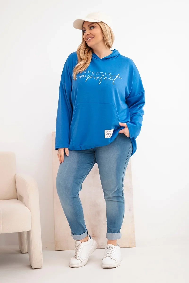 Kesi dámska plus size mikina s potlačou