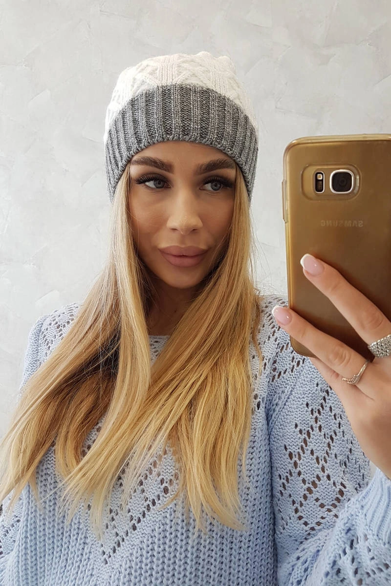marka niezdefiniowana Čapica s fleece Bibiana K264 fialová + biela